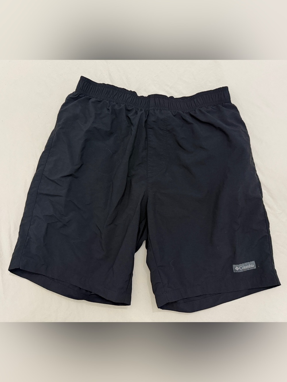 Black Elastic Waist Casual Shorts